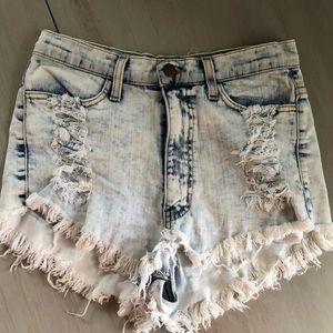 Acid wash shorts
